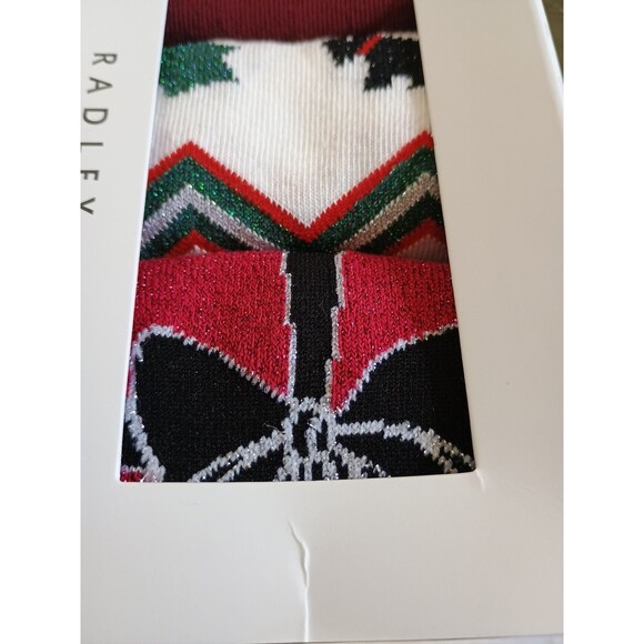 Radley London Dark Red It's Christmas Sick Set Of 3 New Scottish Terrier - Picture 3 of 6